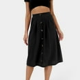 thumbnail image 5 of Sngxgn Womens Basic Soft Stretch Mid Midi Knee Length Flare Flowy Skirts(Black,XXL), 5 of 6