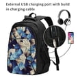 thumbnail image 5 of Lafuoo Abstract Blue Squares Pattern USB Backpack, Multi-Pocket Laptop Backpack, Unisex Travel Backpack for Office, Work-One Size, 5 of 7