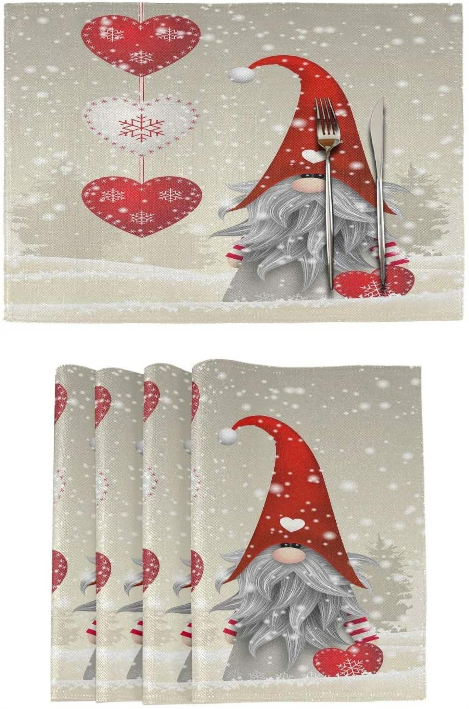 CHRISTMAS ELVES CA 2 REVERSIBLE NON CLEAR HARD PLASTIC PLACEMATS,12" x 18" 