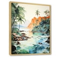 thumbnail image 2 of Designart "Skyline Of A Tropical Island" Coastal Tropical Floater Framed Wall Art Prints, 2 of 5