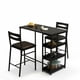 thumbnail image 1 of Juego de Comedor de 3 Piezas para Espacios Pequeños - Mesa de Bar Moderna Rectangular con 2 Taburetes, Estructura de Metal Resistente, Ideal para Apartamento, Cocina, Negro, 1 of 8