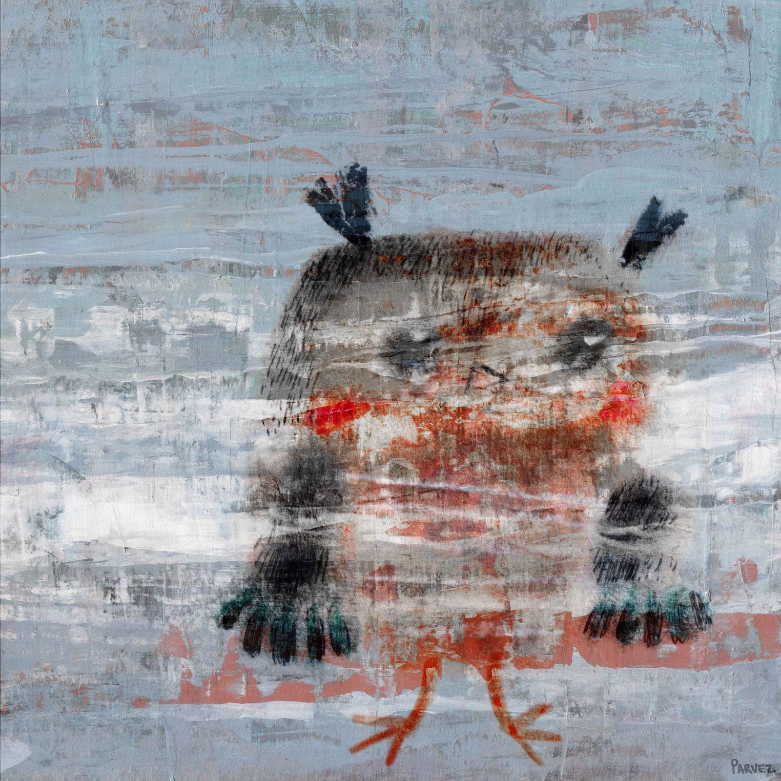 Owl Storm Painting Print on Wrapped Canvas