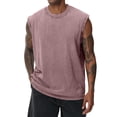 thumbnail image 5 of Men’s Sleeveless Tank Top Distressed Acid Wash Oversized Crewneck Loose Summer Tee, 5 of 8