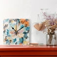 thumbnail image 2 of Square Wall Clock Silent Non-Ticking Battery Operated Retro 7.78" Clock for Bedroom Living Room Decor Oversized Flowers Pattern, 2 of 9