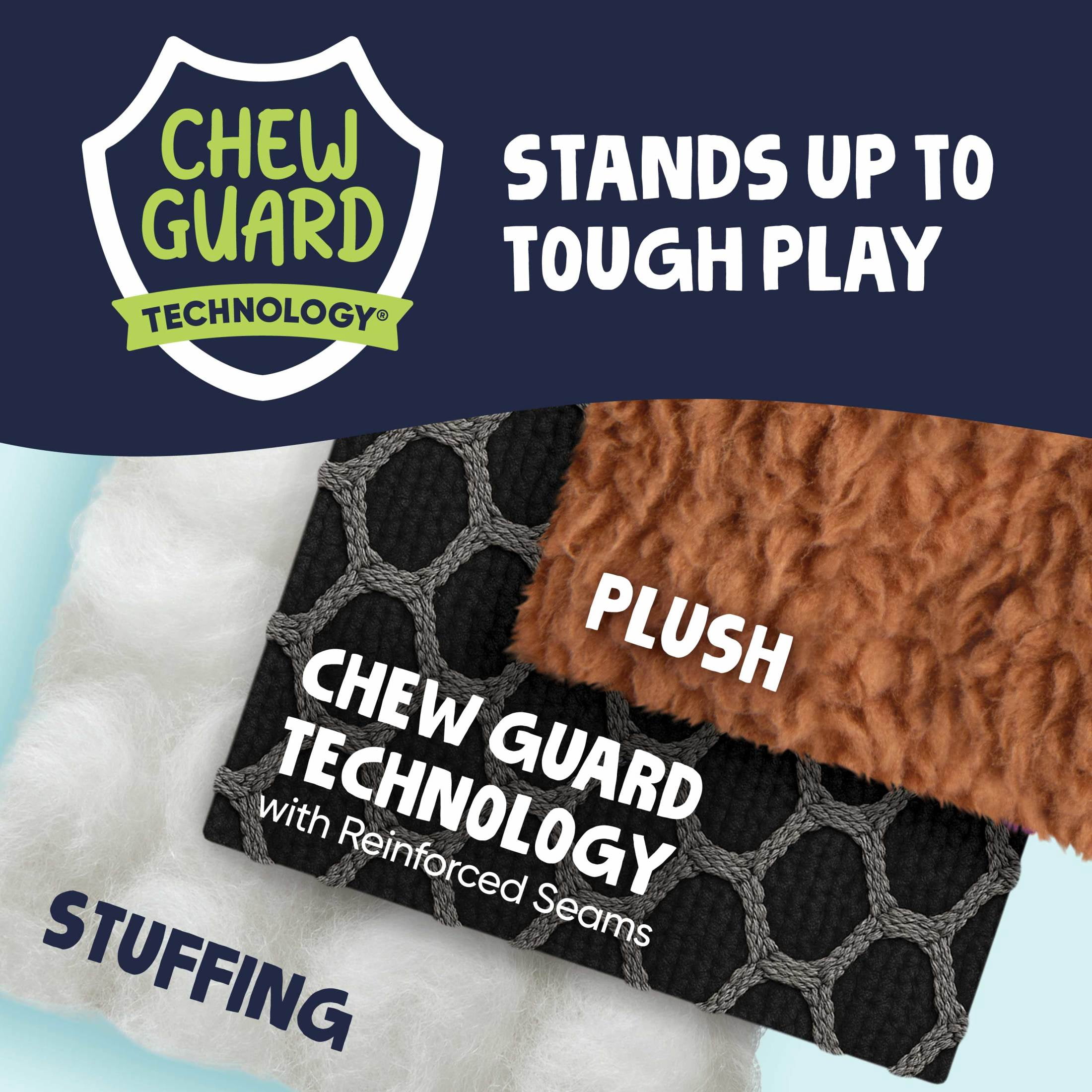 goDog Checkers Elephant Tough Plush Toy with Chew Guard Technology, Durable Checkered Fabric & Squeaker for Active Play, Gray, Large