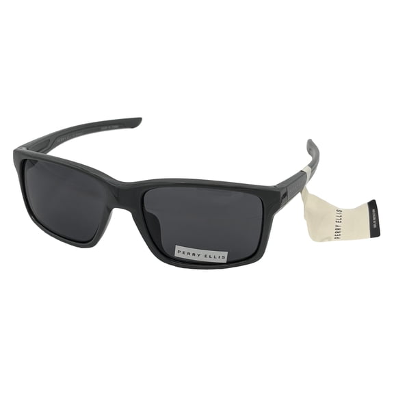 Perry Ellis Sunglass Mens Dark Grey Plastic Rectangle Smoke Lens PE100 2