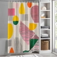 thumbnail image 3 of Pink Yellow Green Painting Fabric Shower Curtain Abstract Art Washable Shower Curtains for Bathroom, Waterproof Bath Curtain with Hooks Home Decor 72x84in, 3 of 8