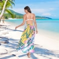 thumbnail image 7 of FORMRS Womens Long Sarong Beach Wrap Semi-Sheer Bikini Skirt Bathing Swimsuit Cover Up, Green Mountains, 7 of 7