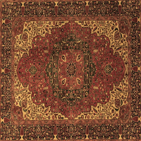 Ahgly Company Indoor Square Persian Brown Traditional Area Rugs, 7' Square
