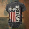thumbnail image 5 of USA 250th Anniversary Shirt Mens 4th of July T Shirts Short Sleeve Crew Neck Tee Independence Days Top Dark Gray XXXL, 5 of 7