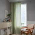 thumbnail image 2 of JOOJA 2 Panels Set Embroidery Boho Linen Window Curtains for Living Room,Green 55" W x 96" L, 2 of 6