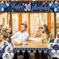 thumbnail image 6 of BIRLON 30th Birthday Decorations for Men, Navy Blue and Silver Balloon Set with Number 30 Foil Balloon, Happy 30th Banner, Triangle Bunting, Confetti Balloons, 6 of 7