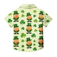 thumbnail image 3 of Favoffer Big Kid Boys Girls Button-Up Shirt Spring Summer St. Patrick's Day Print Pocket Breathable Collared School Uniform Top for School Daily Home Holiday Sizes 2-15Y, 3 of 7