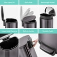 thumbnail image 4 of Qualiazero Kitchen Trash Can, 13.2 Gallon Stainless Steel Step Garbage Bin with Soft Close Lid, Black, 4 of 12