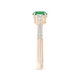 thumbnail image 3 of ANGARA Natural Three Stone Emerald and Diamond Ring in 14K Rose Gold for Women (Size-6mm) | May Birthstone, Birthday, Anniversary, Jewelry Gift for Women | Natural Emerald Ring, 3 of 8