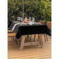 thumbnail image 4 of 60x84 Inch Outdoor Tablecloth with Umbrella Hole Zipper Rectangle Black Beige Striped Rectangular Tablecloths Outside Waterproof Modern Farmhouse Retro Lines Patio Table Cloth Cover for Picnic Party, 4 of 8