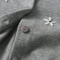 thumbnail image 6 of Girls Sweater Cardigans Embroidered Flower Knit Button up Long Sleeve Crewneck Sweaters Cardigan Fall Winter Coat (5-6 Years, Gray), 6 of 7