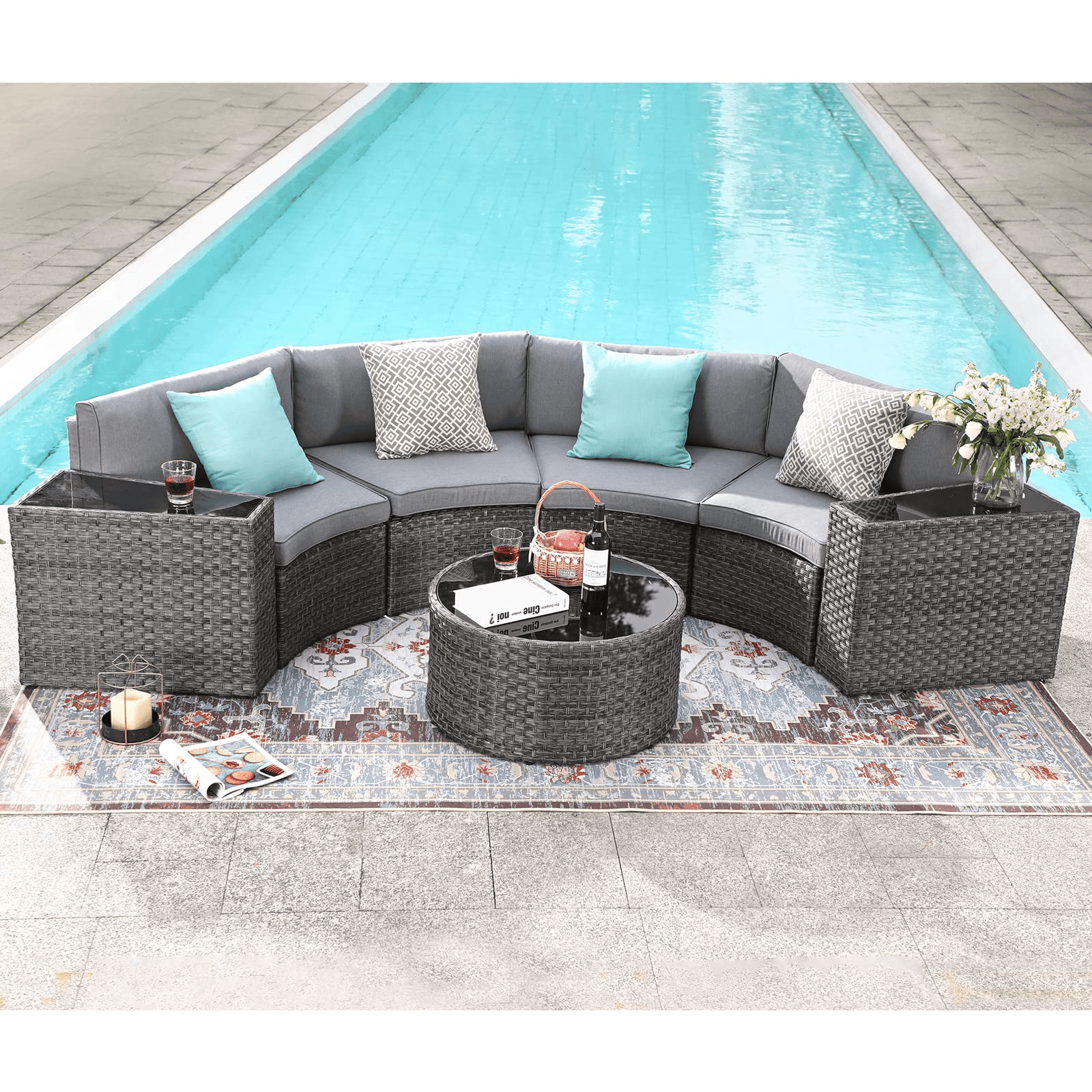Outdoor wicker cheap corner sofa