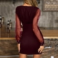 thumbnail image 4 of Herrnalise Women's V-Neck Solid Color Sexy Long SleeveHip Dresses S-2XL, 4 of 6