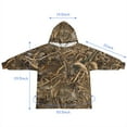 thumbnail image 7 of Grassland Camo Brown Plants Pattern Blanket Hoodies for Kids 6-13YR Oversize Wearable Blanket Hoodies for Boys Girls Teens, 7 of 7