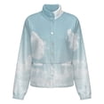thumbnail image 5 of Jackets for Women Winter Coat Jackets Flannel Stand Collar Jacket(Cloudy Sky Blue Print,Size:S-4XL), 5 of 7