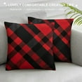 thumbnail image 3 of Nawypu  Throw Pillow Cover Christmas Buffalo Black and Red Buffalo Check Plaid Classic Striped Pattern Decor Lumbar Pillow Case Cushion for Sofa Couch Bed Standard, 3 of 5