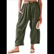 thumbnail image 2 of Pantalones Palazzo Harem Informales Holgados con Cordón para Mujer, para Verano, Playa, Viajes, Vacaciones, con Bolsillos. Verde XL, 2 of 6
