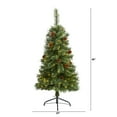 thumbnail image 7 of Nearly Natural 4ft. White Mountain Pine Artificial Christmas Tree with 100 Clear LED Lights and Pine Cones, 7 of 7