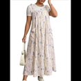 thumbnail image 3 of Vestido de Verano para Mujer, Talla Grande, Informal, Sin Mangas, con Tirantes Finos, para Playa Flores Rosas XXL, 3 of 7