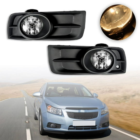 Chrome Driving Bumper Fog Lights Lamps with Wiring Switch for Chevy Cruze 2009-2014