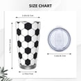 thumbnail image 4 of Picia Soccer Ball Pattern 20 oz Tumbler Stainless Steel Vacuum Insulated Coffee Ice Cup Double Wall Travel Flask Dual Lid Water Bottle, Eco-friendly Car Cup-Without Straw, 4 of 8