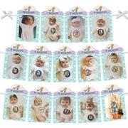 Big Dot of Happiness 1st Birthday Let's Be Mermaids - DIY First Birthday Party Decor - 1-12 Monthly Picture Display - Photo Banner