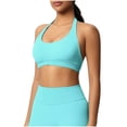 thumbnail image 2 of Levmjia Womens Yoga Tank Top Seamless Hanging Neck Sports Bra Solid Color Breathable Polyester Workout Shirt Supportive Fitness Running Top, 2 of 9