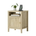 thumbnail image 5 of EYYTHUNG Farmhouse End Table with Charging Station, Modern Nightstands with Storage and Open Shelf, Bedside Tables for Bedroom, Light Oak, 5 of 7