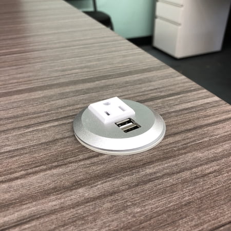 Desktop Power Grommet Outlet Data Center  2  -2.5  Hole No Drilling Required  2 Outlet W/2 USB Ports (FREE RETURN) Silver price history on PriceWatchPro