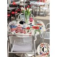 thumbnail image 6 of Outdoor Tablecloth with Umbrella Hole Zipper Rustic Letter C Round Tablecloth 60" Waterproof Outside Table Cloth 4th of July Patriotic Flower Star Stripe Flag Patio Table Cover Tablecloths for Picnic, 6 of 8