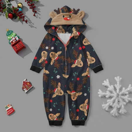 

Tejiojio Kids Clothing Holiday Gift Fashionable Christmas Print Family European And American Pajamas Parent-child Suit Baby