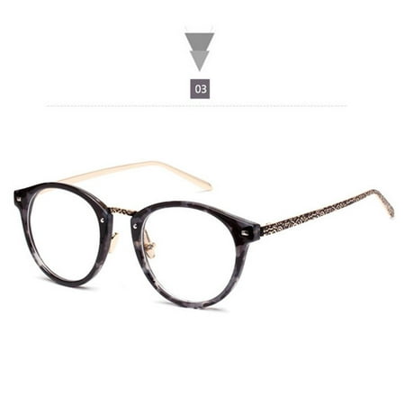 YOOSKE Retro Round Eyeglasses Women Fashion Flower Frame Glasses Men 2019 Vintage Clear Lens Glasses Optical Spectacle
