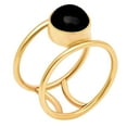 thumbnail image 2 of 18K Gold Over Brass Natural Black Onyx - Brazil Ring s.9 Jewelry RM-1742 TGR1010_E_9, 2 of 6