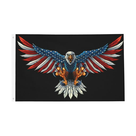American Flag Eagle Flag 3x5 Ft Outdoor Indoor With Grommet Garden Yard Banner Decorative Sign