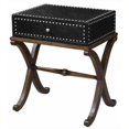 thumbnail image 2 of Uttermost Lok Black Faux Leather Accent Table in Antique Walnut, 2 of 2
