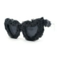 thumbnail image 2 of Womens Masquerade Fur Covered Heart Shape Cat Eye Sunglasses Grey, 2 of 4