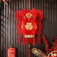 thumbnail image 2 of Chinese Flocking DIY Lantern Lucky 3D Non-woven Lantern Chinese New Year Lantern Spring Festival Decoration Hanging Ornaments, 2 of 6