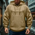thumbnail image 2 of Dwelliawo Cargo Hoodies for Men Tactical Hoodies 1/4 Zip Cargo Pullover Fall Big and Tall Hooded Sweatshirts with Pockets Khaki 4XL, 2 of 5