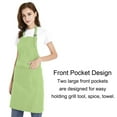 thumbnail image 2 of Toptie Cotton Canvas Adjustable Apron Chef Hat Set for Men and Women-Green-L, 2 of 7