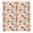 thumbnail image 3 of Ambesonne Ferris Wheel Shower Curtain, Watercolor Circus Art, 69"Wx75"L, Pale Peach Multicolor, 3 of 5