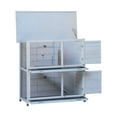 Little Plastic Rabbit 2-Story Rabbit Hutch Outdoor Indoor, Bunny Cage with Run, Non-Slip Ramp ...