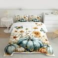 thumbnail image 2 of Manfei Blue Pumpkin Full Size Comforter Sets,Hello Fall Bedding Comforter Set,Country Flower Bedding Sets For Teens,Luxury Bedroom Decor Reversible,3-Piece, 2 of 8