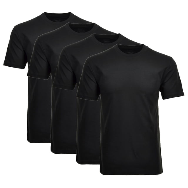 RAGMAN Camiseta para hombres, paquete de 2 - 1/2 manga, camiseta interior, cuello redondo Negro 3XL (3X-Large)