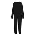 thumbnail image 6 of Savings Clearance 2024! Funicet Women's 2 Sets Long Sleeve Crew Neck Pullover Tracksuit Pants Tracksuit Casual Suit Black M, 6 of 6